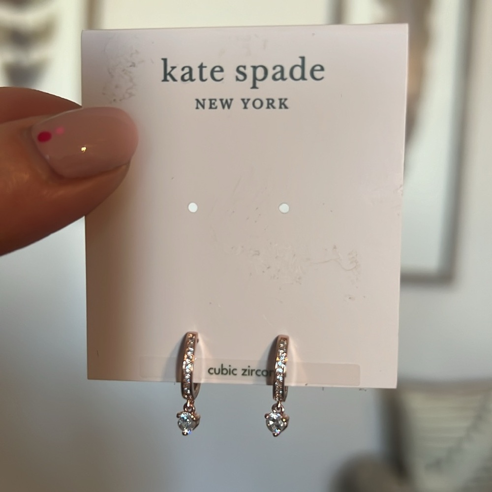 Kate spade rose gold and cubic zirconia earrings. Brand new, never worn.